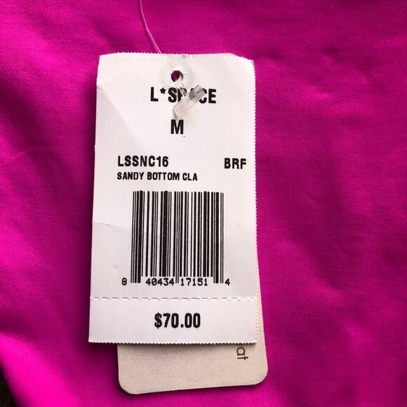 LSpace by Monica Wise Sandy Classic Bikini Bottom Bright Fuchsia Women's Medium - Picture 9 of 14